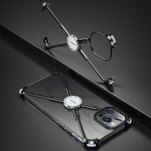 Load image into Gallery viewer, Luxury Phone Case For iPhone 12 Pro Metal Frame Shape Shockproof Cover Bumper Back Cool Case Aluminum Metal X-Frame Support Bumpers Compatible iPhone