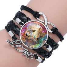 Load image into Gallery viewer, Classic Retro Wolf Head Elegant Bracelet Leather Bangle Luxury Bracelet Jewelry Boho Glass Moon Men Wrap Bangles For Men Women
