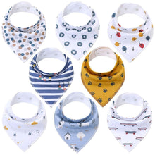 Load image into Gallery viewer, 8PCS/SET Pack Baby Bandana Organic Absorbent Soft Cotton Drool Bibsfor Teething And Feeding Bib For Baby and Kids Feeding