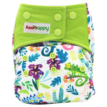 Load image into Gallery viewer, Colorful Modern Baby Cloth Diaper Bamboo Charcoal Nappy All-in-one Diapers sewn 3 Layers Micro fleece Insert Inside Reusable Diaper For Baby and Kids For Unlimited Use