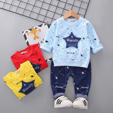 Load image into Gallery viewer, Baby Boys Costume Letter Tracksuit Tops Pants 2PCS Children Boy spring Outfits In Modern Sport Deisgn Made for Kids