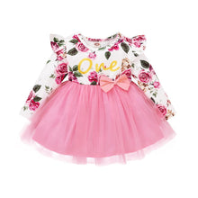 Load image into Gallery viewer, Baby Girl Flower Dress Pretty Bow Outfits Long Sleeve Toddler Girl Unique Design Perfect Gift