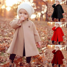 Load image into Gallery viewer, Modern Trend New Baby Girl Woolen Long Coat for Girls Windproof Made For Autumn and Winter Season