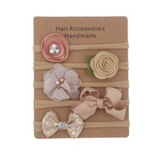 Load image into Gallery viewer, Handmade Set Baby Headband Solid Knot Flower Hair Bow Kids Nylon Elastic Soft Hair Bands Handmade For Girls Hair Accessories