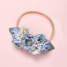 Load image into Gallery viewer, Modern Fashion Floral Headband Newborn Baby Elastic Hairbands Pearl Fresh Style Bow Knot For Girls