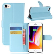 Load image into Gallery viewer, Phone Case For IPHONE 7 8 Plus Wallet Case Flip Leather Back Cover For IPHONE7 IPHONE8 IPHONE 7plus 8plus Simple Case Foldable Case Leather Case Flip Phone Cover Case
