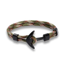 Load image into Gallery viewer, Stainless Steel Anchor Bracelets Luxury For Men Nautical Survival Rope Chain Paracord Bracelet Male Wrap Metal Sport Hooks
