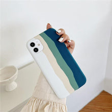 Load image into Gallery viewer, Luxury Rainbow Silicone Case For iPhone 11 X Xr Xs Max Case 12 11 Pro Max 6 6s 7 8 Plus Modern Colorful Shockproof Back Cover Rainbow Color Soft Silicon Back Cover Case
