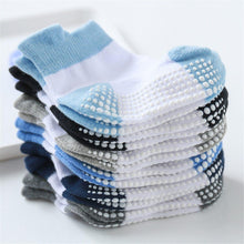 Load image into Gallery viewer, 6 Pairs Cotton Baby 's Non-slip Boat Low Cut Floor Socks With Rubber Grips For Boys & Girls Sock