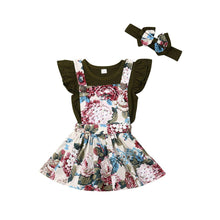 Load image into Gallery viewer, Newborn Baby Girl Skirt Retro Sweet Strap Jumpsuit And Headband Children's Clothes Unique Design