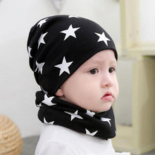 Load image into Gallery viewer, Winter Autumn Baby Hat Scarf Set Newborn Baby Bonnet Soft Cotton Warm Cap Kids Children With Scarf