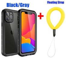 Load image into Gallery viewer, Waterproof For iPhone 14 13 12 11 Pro Max Case Red Clear Cover Diving Underwater Swim Outdoor Sports Built-in Screen Protector Full Body Heavy Duty Protective Cover for iPhone