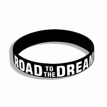 Load image into Gallery viewer, New Trend Motivation "The Road to Dreams" "Never Give Up" Inspirational Silicone Rubber Bracelet Elastic Band Brecelet for Women and Men In Unisex Design