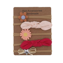 Load image into Gallery viewer, Handmade Set Baby Headband Solid Knot Flower Hair Bow Kids Nylon Elastic Soft Hair Bands Handmade For Girls Hair Accessories