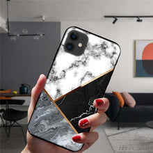 Load image into Gallery viewer, Unique Abstract Ultra Thin Sparkle Soft Silicone Case For iPhone XS Max 8 7 Plus X XR 6 6S 5S Mini Black Phone Case Marble Geometric Art Soft Silicone Cover