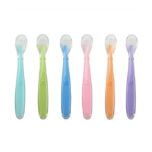 Load image into Gallery viewer, Baby Soft Silicone Spoon Candy Color Temperature Sensing Spoon Children Food Baby Feeding Tools Unique Design Perfect Gift