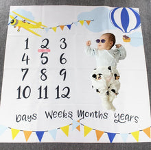Load image into Gallery viewer, Newborn baby Monthly Growth Blanket Photography Props Background Cloth For Baby