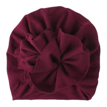 Load image into Gallery viewer, Handmade Pleated Flower Babies' Knitted Cotton Cloth Turban For Baby Girls In Elegant Style