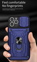 Load image into Gallery viewer, Shockproof Case for iPhone 13 12 11 Pro Max With Card Slot Ring Stand Camera Protection Phone Cover for iPhone XR XS Max Removable Card Holder Ring Holder Shockproof Protection Cover