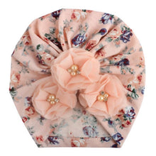Load image into Gallery viewer, Handmade Luxury Flower With Pearl Cotton Soft Baby Turban Headband Handmade Elastic Baby Head Wrap Newborn Hair Accessories For Girls