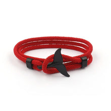 Load image into Gallery viewer, Whale Tail Anchor Bracelets Men And Women Charm Nautical Survival Rope Chain Bracelet Male Wrap Metal Hooks Fashion Gift