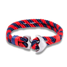 Load image into Gallery viewer, Stainless Steel Anchor Bracelets Luxury For Men Nautical Survival Rope Chain Paracord Bracelet Male Wrap Metal Sport Hooks
