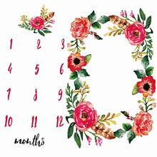Load image into Gallery viewer, Newborn baby Monthly Growth Blanket Photography Props Background Cloth For Baby
