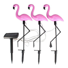 Load image into Gallery viewer, 3PCS SET Flamingo LED Solar Modern Lamp For Garden And Yard With Base Station 3 Piece Set Decorative Lighting For Pathway Driveway Landscape