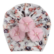 Load image into Gallery viewer, Handmade Luxury Flower With Pearl Cotton Soft Baby Turban Headband Handmade Elastic Baby Head Wrap Newborn Hair Accessories For Girls