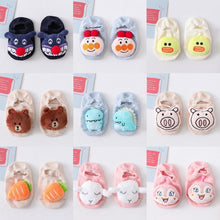 Load image into Gallery viewer, 1 Pair Cartoon Cotton Baby Rubber Sole Anti Slip Floor Socks For Newborn Girls And Boys Kids