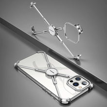 Load image into Gallery viewer, Luxury Phone Case For iPhone 12 Pro Metal Frame Shape Shockproof Cover Bumper Back Cool Case Aluminum Metal X-Frame Support Bumpers Compatible iPhone