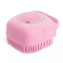 Load image into Gallery viewer, Pet Dog Cat Bath Brush 2-in-1 Pet Massage Comb Soft Silicone Pet Shower Hair Grooming Comb Dog Cleaning Tool Pet Supplies Pet Brush Bath Massage Brush Shampoo Dispenser for Pet