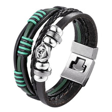 Load image into Gallery viewer, Trendy Modern Jewelry Leather Bracelet Men Braided Multilayer Anchor Bracelets Ladies Rope Chain for Male Jewelry Classic Style