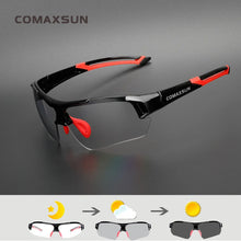 Load image into Gallery viewer, COMAXSUN Professional Photochromic Polarized Cycling Glasses Bike Goggles MTB Sports Bicycle Sunglasses Myopia Frame UV 400