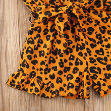 Load image into Gallery viewer, Baby Girls Leopard Rompers Sleeveless Button Playsuit Jumpsuits Fashion Outfits For Girls Kids Between 2-6 Years