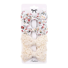 Load image into Gallery viewer, 4Pcs Leopard Print Hair Bow Clips for Baby Girls Lace Barrettes