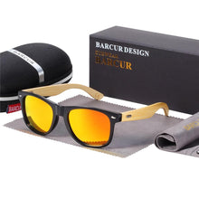 Load image into Gallery viewer, STEVVEX Bamboo Shades Dark Sunglasses Square Night Glasses Polarized Wood Handmade Eyewear For Women and Men With UV400 Protection