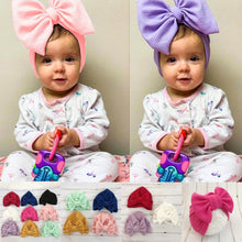 Load image into Gallery viewer, Elegant Winter Autumn Baby Girls Hat Big Bow Cotton Wool Knitted Thick Warm Baby Hat For Girls