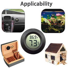Load image into Gallery viewer, Mini LCD Digital Thermometer Hygrometer Meter Round Shape LCD Display Reptile Aquarium Temperature Humidity Meter Detector Tool