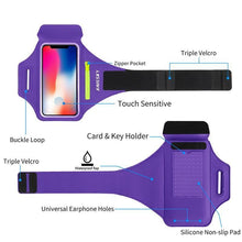 Load image into Gallery viewer, Sports Green Armbands Zipper Running Bag Phone Case Holder Wrist Arm Band Holder Pouch Case For Exercise Workout