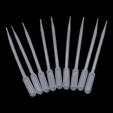 Load image into Gallery viewer, 100Pcs 0.2/0.5/1/2/3/5/10ML Laboratory Pipette Plastic Disposable Graduated Pasteur Pipette Dropper Polyethylene Makeup Tools