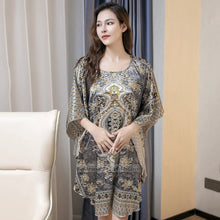 Load image into Gallery viewer, Plus Size Nightgown Sleepwear Women's Summer Nightwear Robe Lady Sexy Nightdress Silk Rayon Loose Bathrobe Gown Home Dress