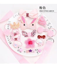 Load image into Gallery viewer, Luxury ModernBaby Girl Headband Set 18Pcs for Children's Turban Darling Bows Kids Headwear Elastic Hair Bands Clips Hairpins Sets