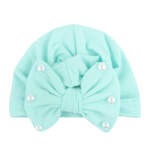 Load image into Gallery viewer, Modern Baby Hats Cute Rabbit Bow Knot with Pearls Baby Girl Hat with Pearls for Kids In Diamond Luxury Style