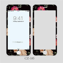 Load image into Gallery viewer, 3D Curved Edge Tempered Glass for iPhone 6 6s 7 8 Plus Fashion Flowers Pattern Screen Protector Protective Film Tempered Glass Screen Protector Designed for iPhone