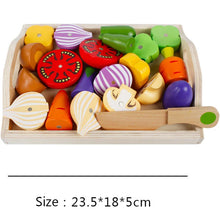 Load image into Gallery viewer, Simulation Kitchen Pretend Toy Wooden Classic Game Montessori Educational Toy For Children Kids Gift Cutting Fruit Vegetable Set