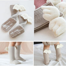 Load image into Gallery viewer, Luxury Modern Socks Baby Girls Knee High Socks With Angel wing Summer Autumn Cotton Socks Solid Candy Color Toddler For Kids