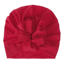 Load image into Gallery viewer, Handmade Pleated Flower Babies' Knitted Cotton Cloth Turban For Baby Girls In Elegant Style