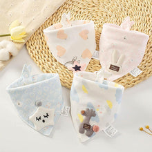Load image into Gallery viewer, Baby Bibs Triangle Double Cotton Bibs Cartoon Saliva Towel Baby Boys Girls Feeding Apron Cotton Bib for Kids