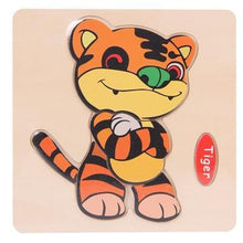 Load image into Gallery viewer, Baby Toys Wooden 3D Puzzle Cartoon Animal Intelligence Kids Educational Brain Teaser Children Tangram Shapes Learning